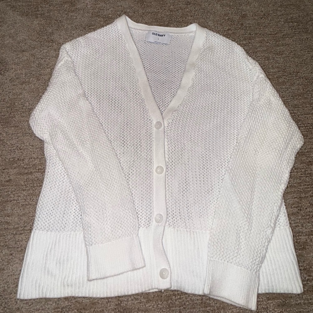 Old Navy Women's Cream Knit Cardigan